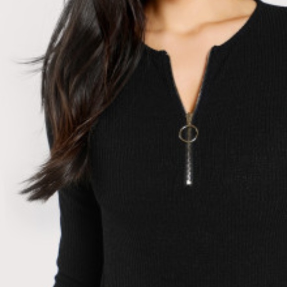 Ribbed Zip-up Bodysuit - Picture 2 of 4